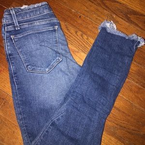A&F high rise cropped ankle jean